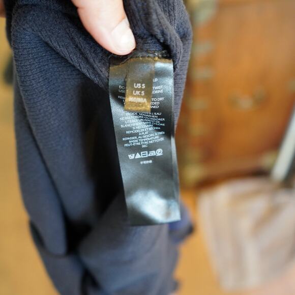 FREE PEOPLE womens sz S black In The Mix crochet cuff long sleeve boho top - Picture 7 of 8